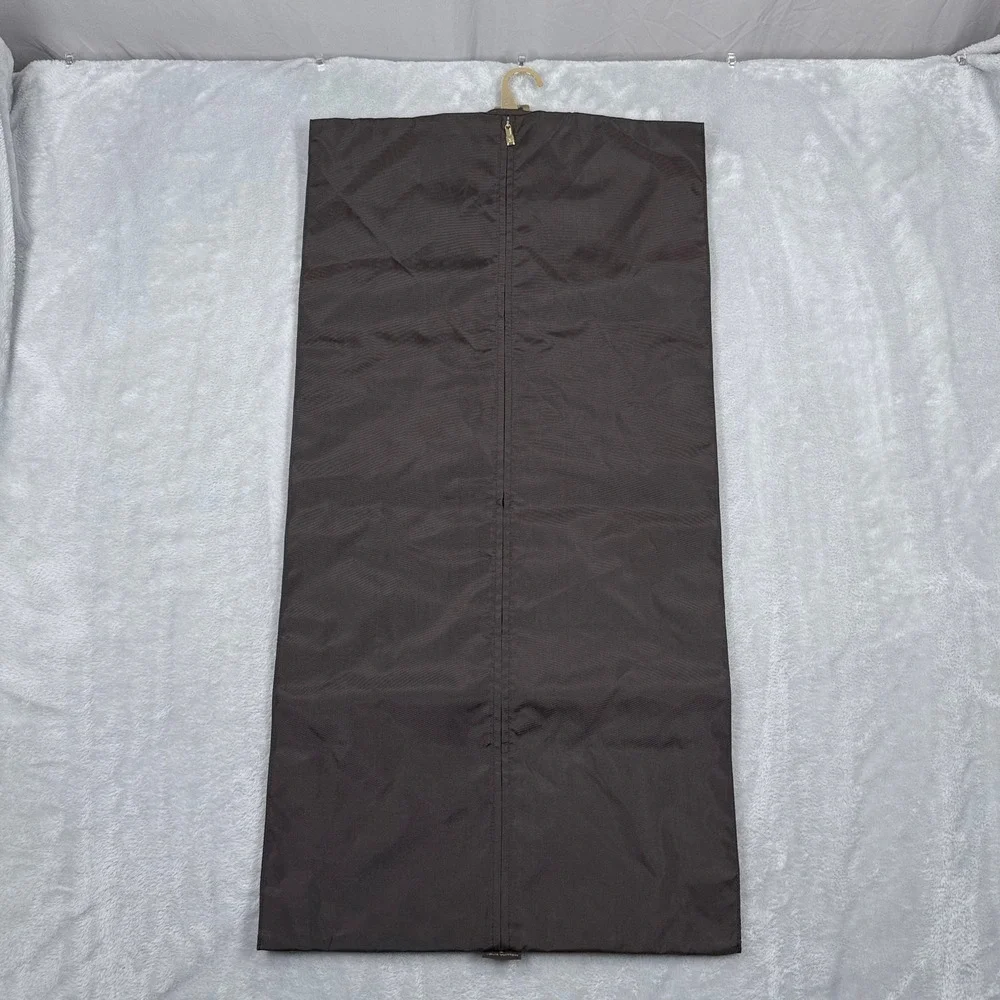 Louis Vuitton Garment Travel Bag Brown Nylon Zippered Suit Cover Gold Hanger